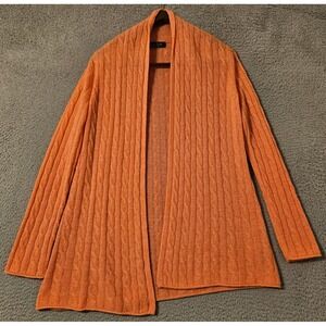 Claudia Nichole 100% Cashmere Cardigan Sweater Medium Long Duster Pink Coral